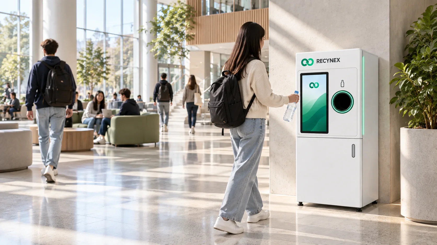 RECYNEX product visualization of a return point in a campus common area